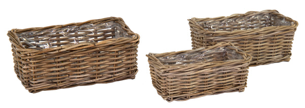 Laura Rect Basket -F- Natural S3 L34/41W18/26H13/