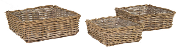 Kubu Square Low Basket -F- S3 W32/42H13/15
