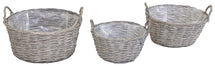Livia Round Basket Grey S3 D28/38H14/18